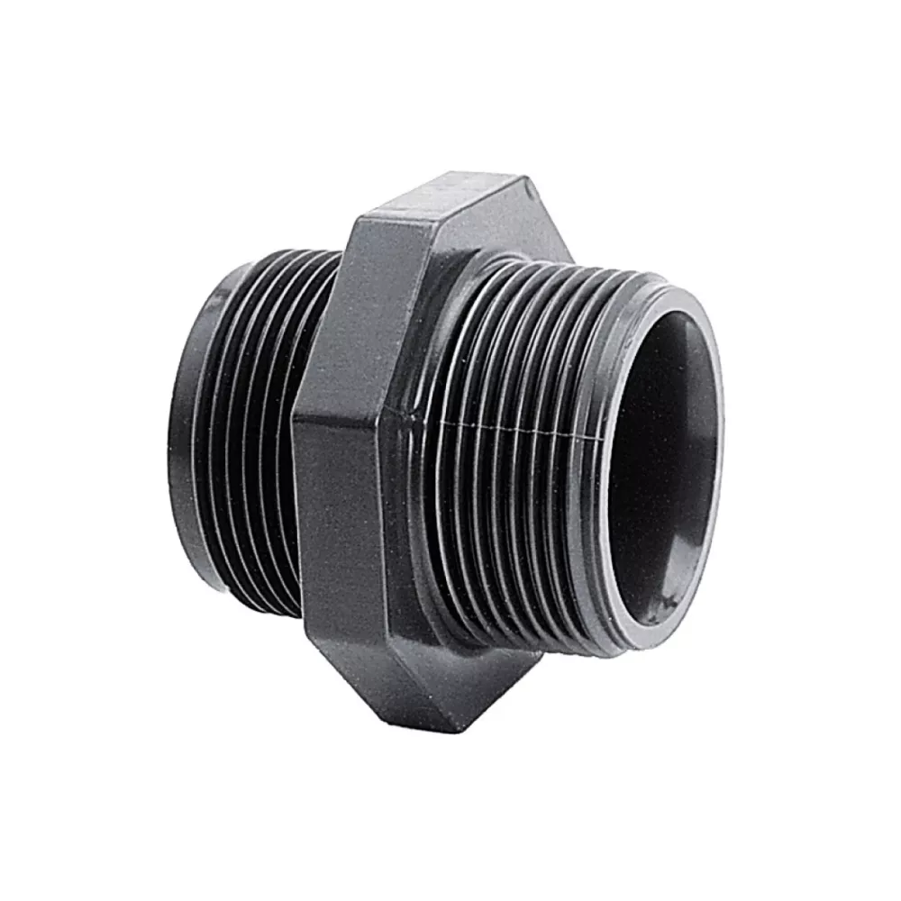 Mamelon double, filetage mâle, PN10, gris d1"  71194