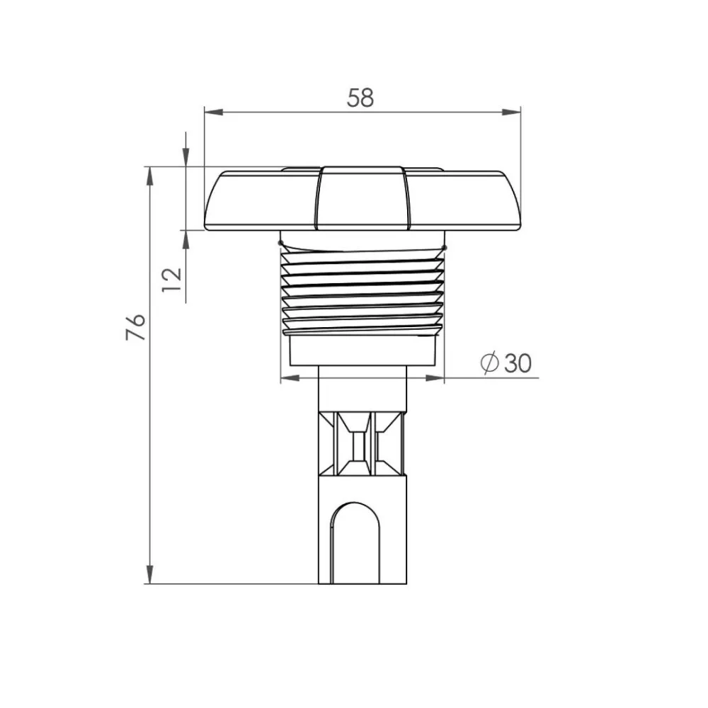 Jet 2" à visser - transparent 1 Hole transparent V3  AJ00214
