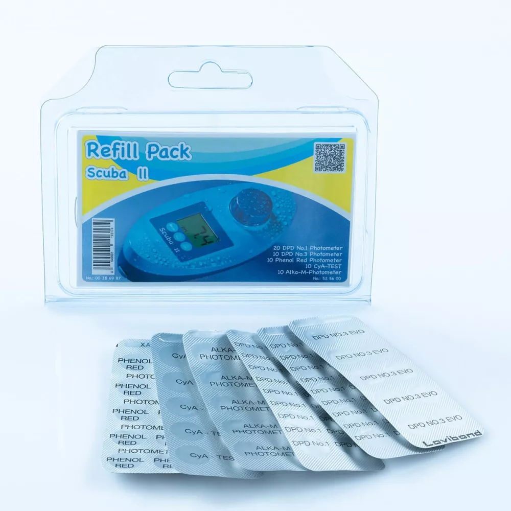 Pastilles d'analyse Clore -pH- Acy- Alk pour Scuba II Lovibond® Ref...