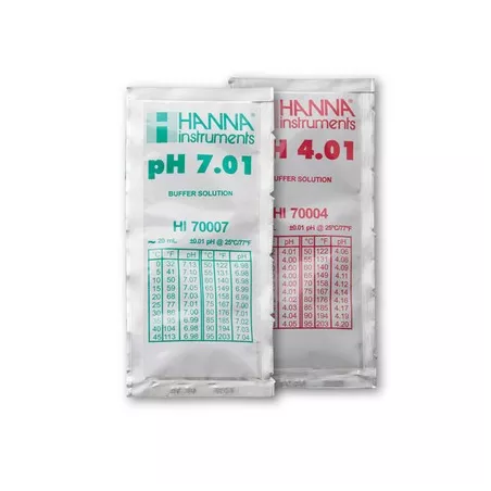 Kit d'étalonnage 5 x pH 4,01 et 5 x pH 7,01 - 20 mL Ce kit est livr...