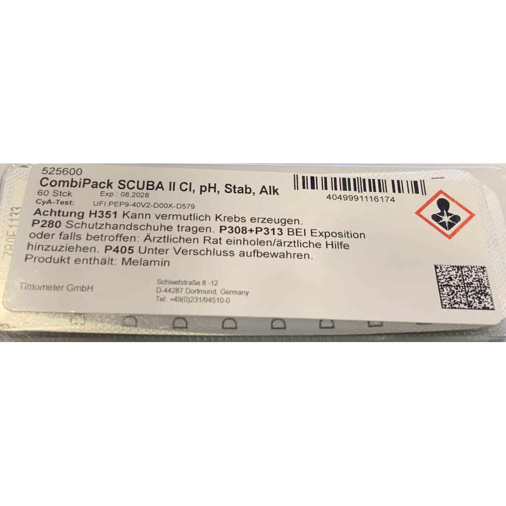 Pastilles d'analyse Clore -pH- Acy- Alk pour Scuba II Lovibond® Ref...