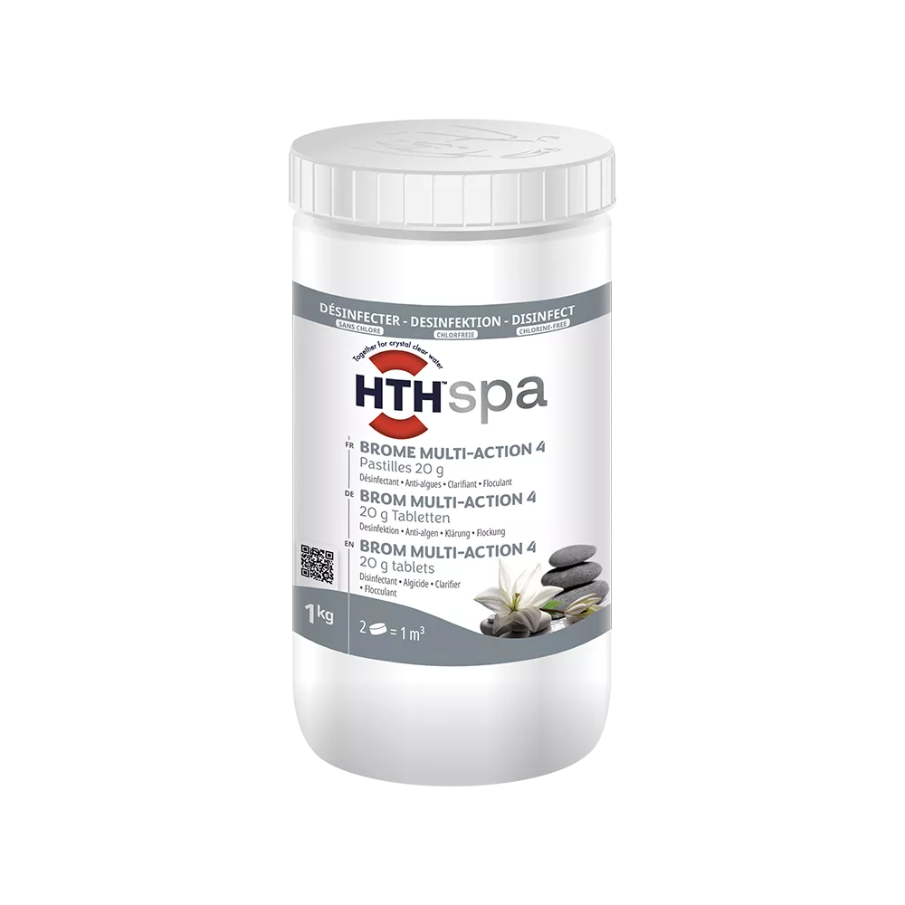 hth® - Spa BROME MULTI ACTION 4 PASTILLE 20 g 4 actions : Désinfect...