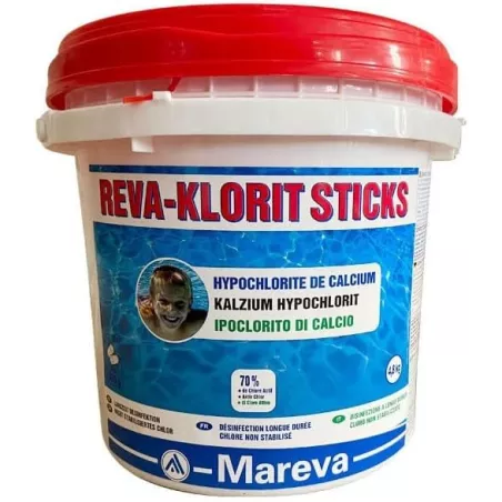 Reva-Klorit Stick 300G - 4.8kg Chlore non stabilisé en sticks L’hyp...