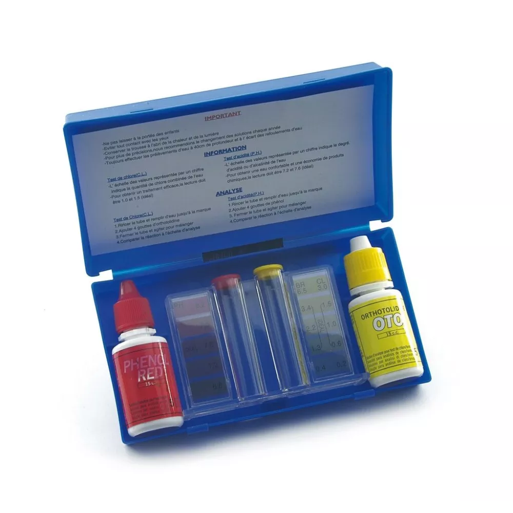 Trousse d'analyse de PH et Chlore en gouttes Trousse compacte (14,8...