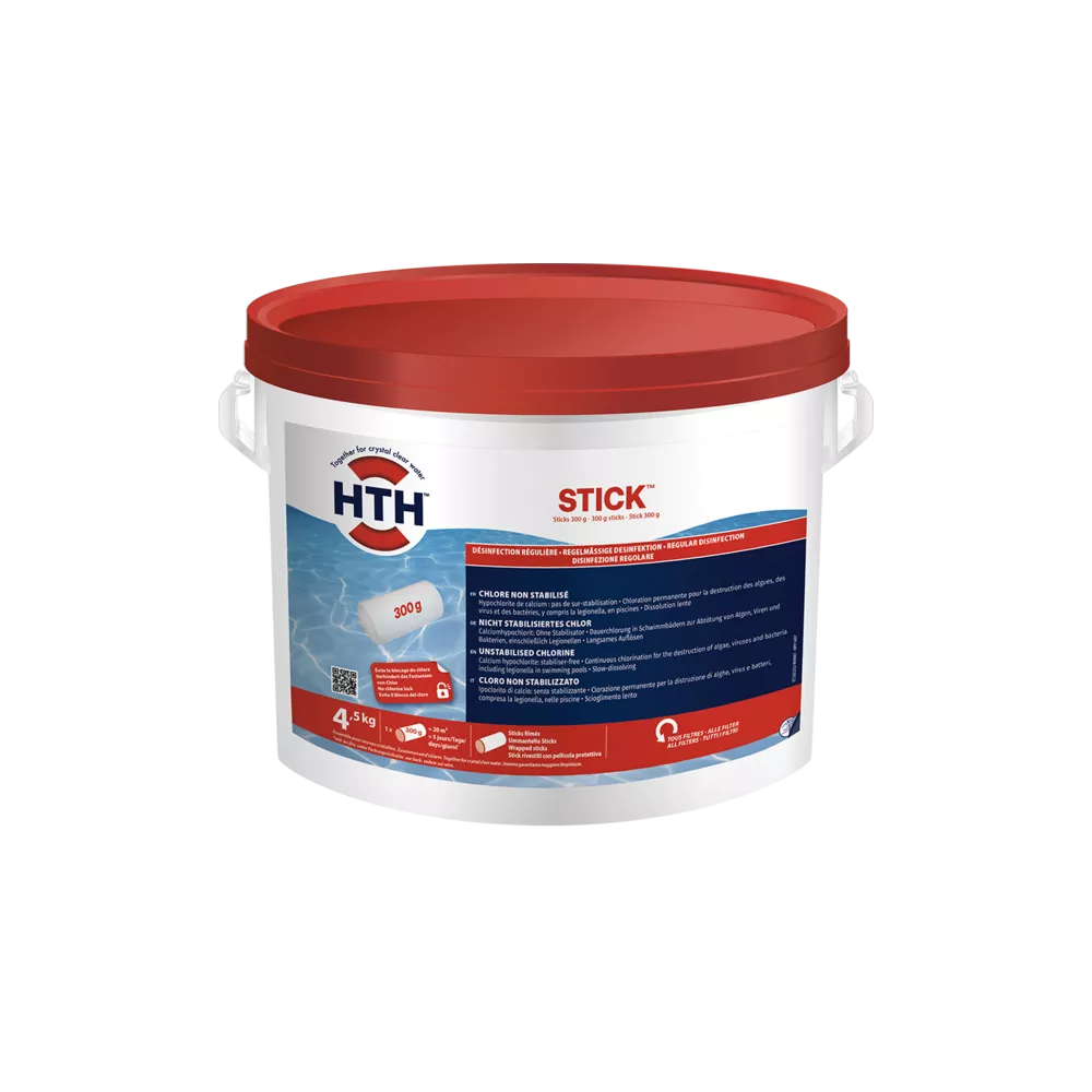 hth® - STICK 300 g de chlore non stabilisé - 4,5kg  Teneur faible e...
