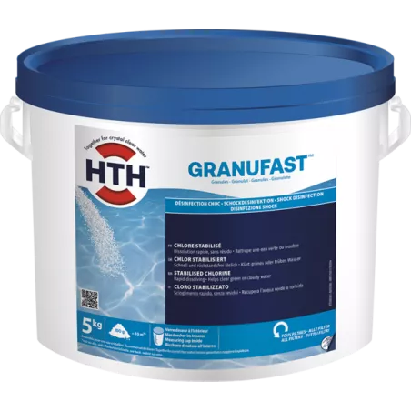 HTH GRANUFAST™  Dissolution rapide, sans résidu Rattrape une eau ve...