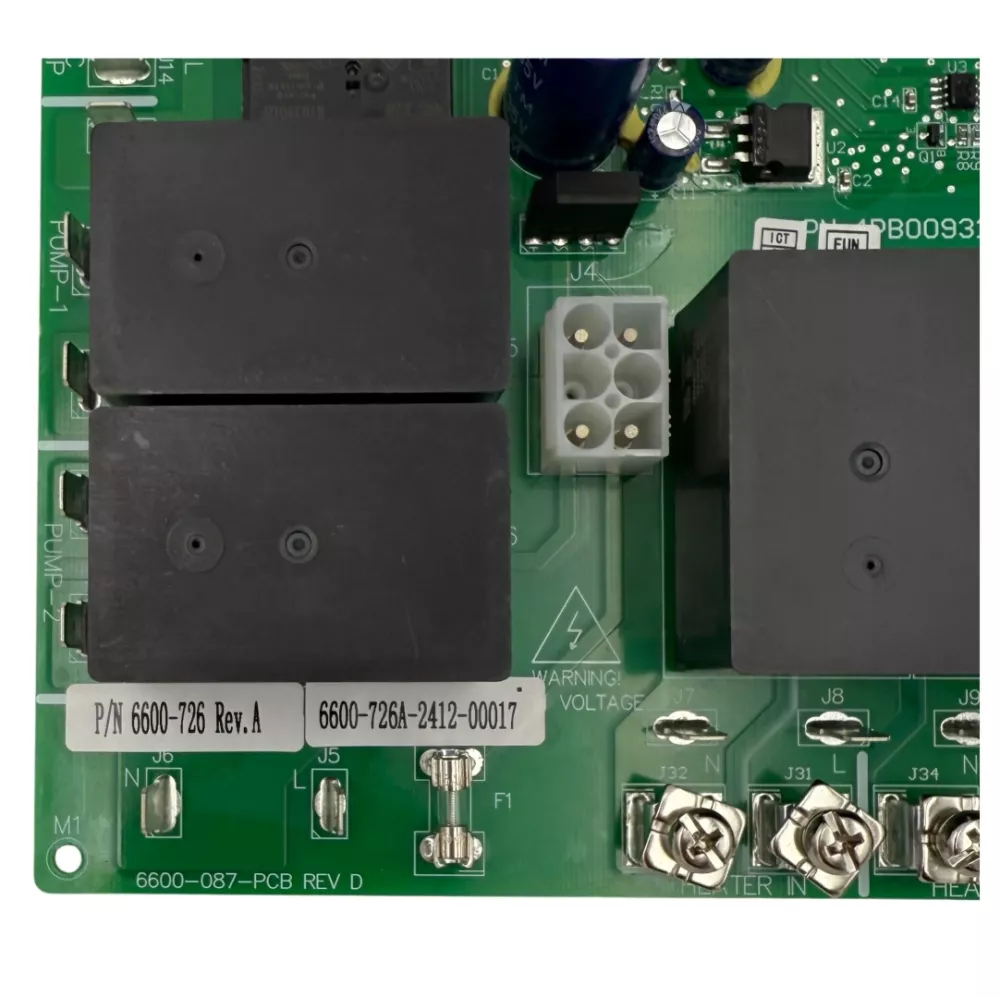 Carte PCB 6600-726 pour spa Sundance®/Jacuzzi®, EPROM 3.61A, 2 pompes + circulation. Remplace 6600-167/288/088