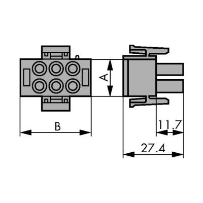 Boîtier connecteur Mâle Universel 6.35 mm - MATE-N-LOK