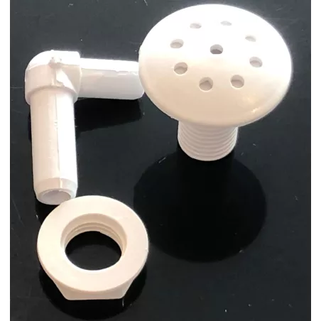 Injecteur d'air forme poivrière 3/8" - Blanc