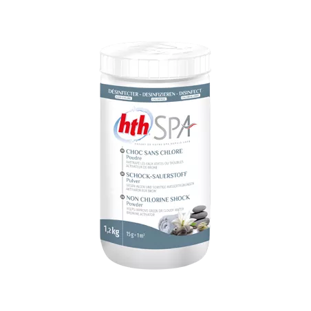 hth® - Spa CHOC SANS CHLORE POUDRE  Rattrape les eaux vertes ou tro...