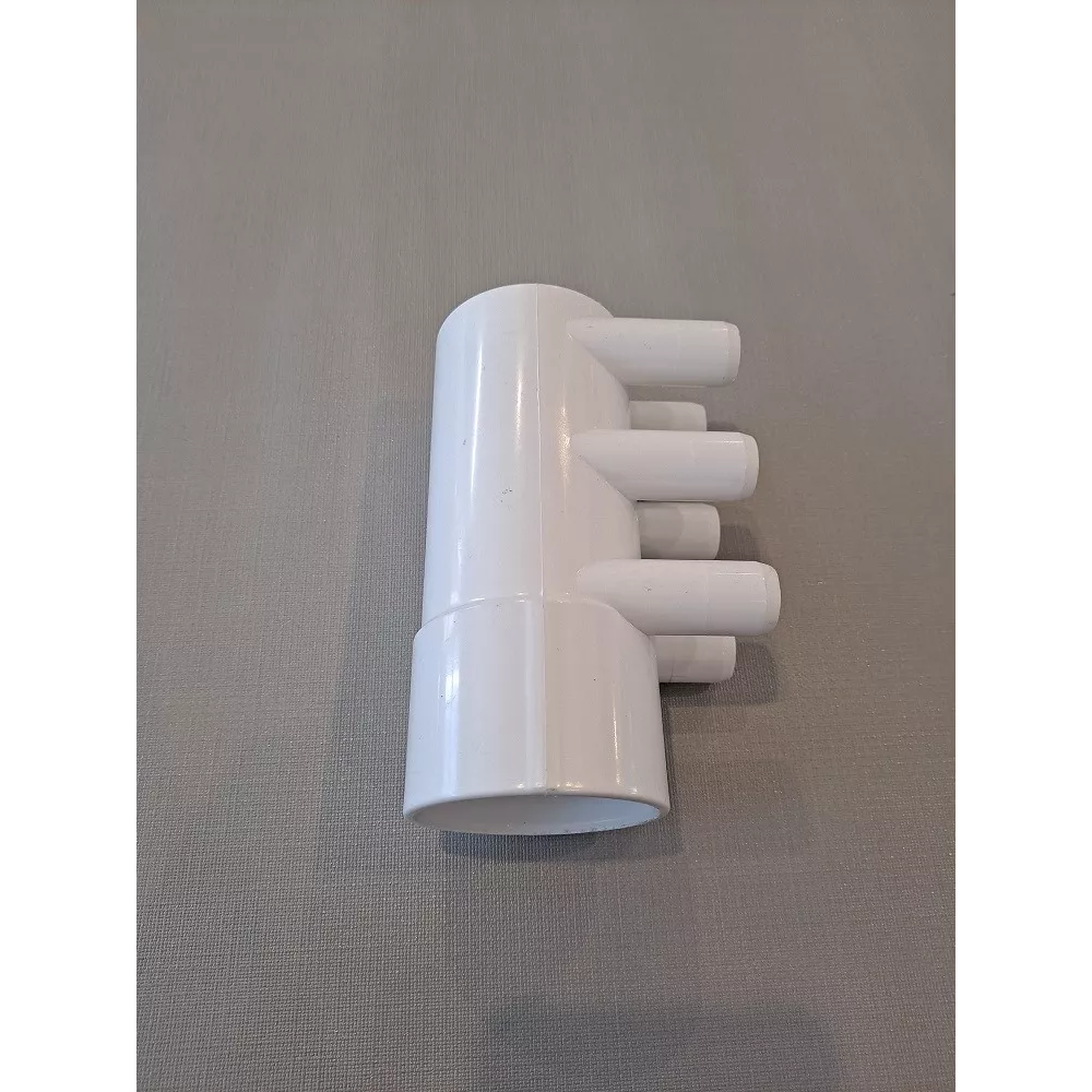 Nourrice 2" x 3/8" F, 6 sorties cannelées
