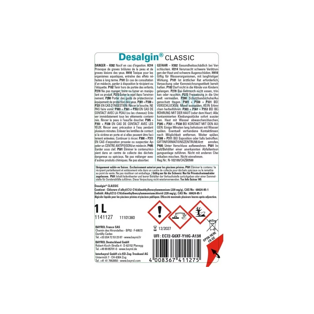 Desalgine Classic- 1L - algicide - Bayrol