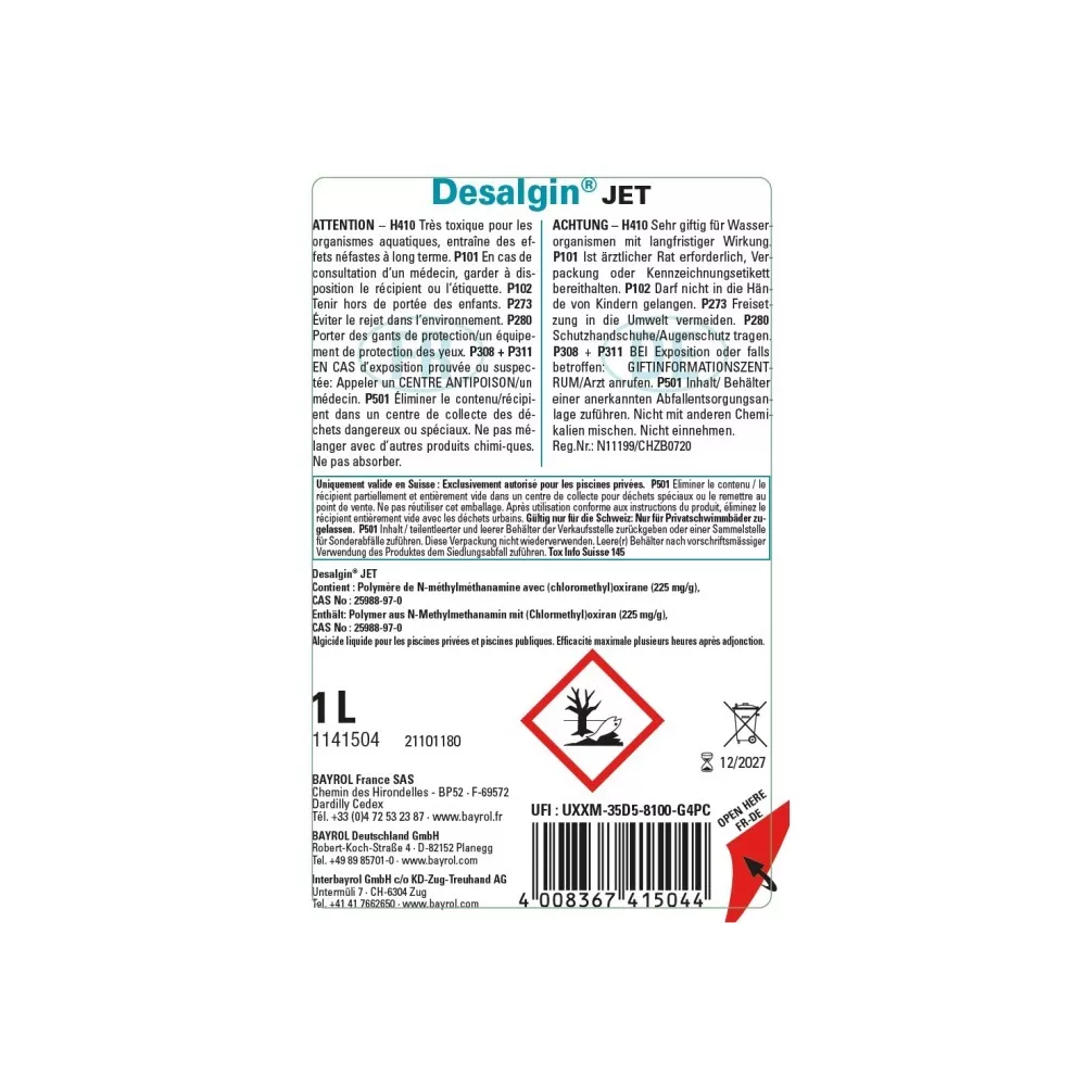 Desalgine Jet - 1L - algicide - Bayrol
