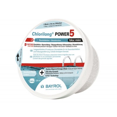 Chlorilong® Power5 bloc 0,34kg désinfectant-algicide-floculant