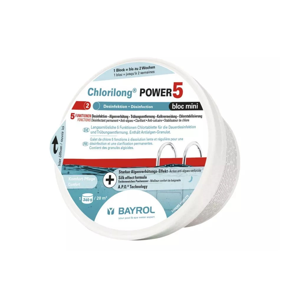 Chlorilong® Power5 bloc 0,34kg désinfectant-algicide-floculant