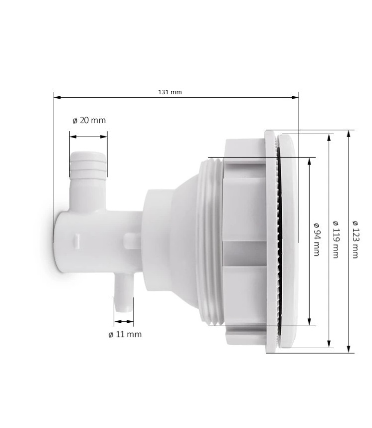 dimensions douille 5 inch