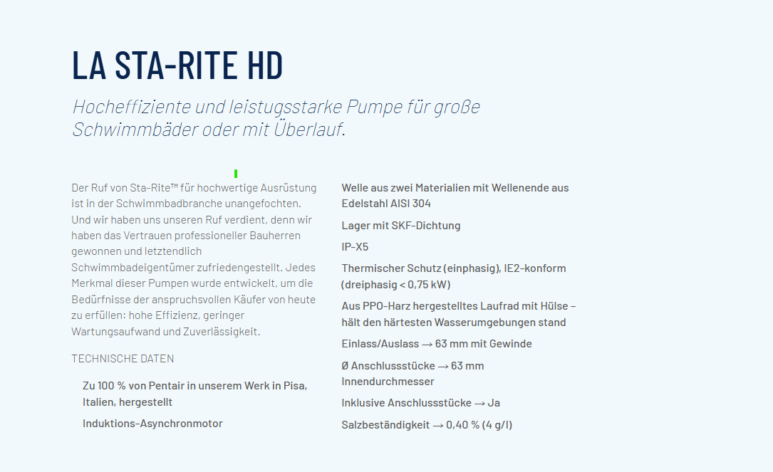 P-STR-103E3- Pompe filtration La Starite triphasée