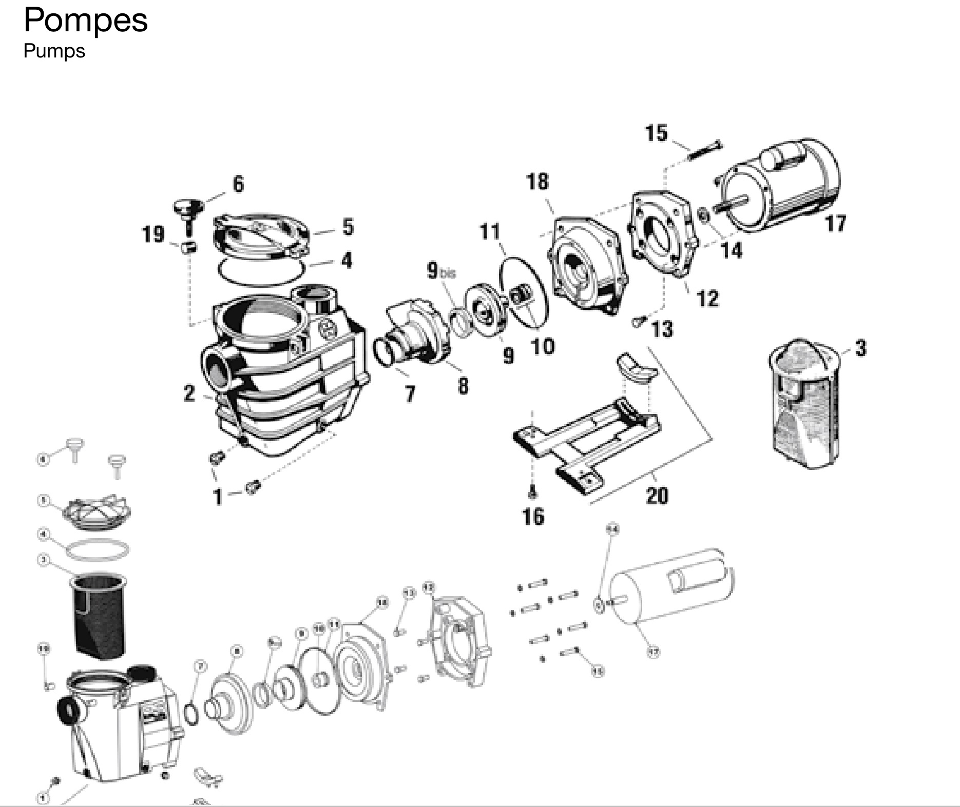 pièces détachées pompe piscine